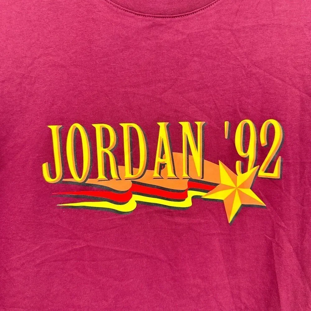 Michael‎ Jordan '92 Air Jordan Shirt Mens M Red Orange Jumpman Streetwear Sports